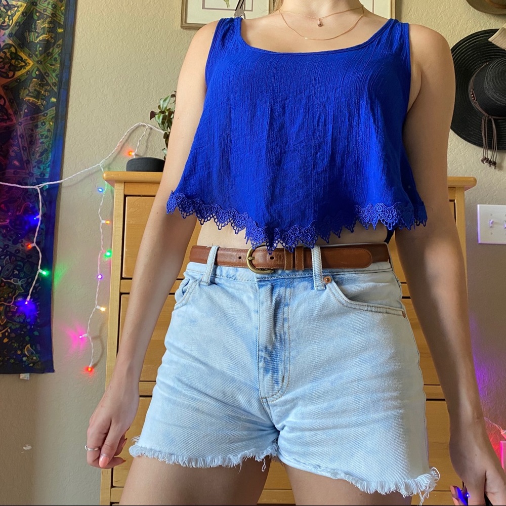 Charlotte Russe royal blue crop top